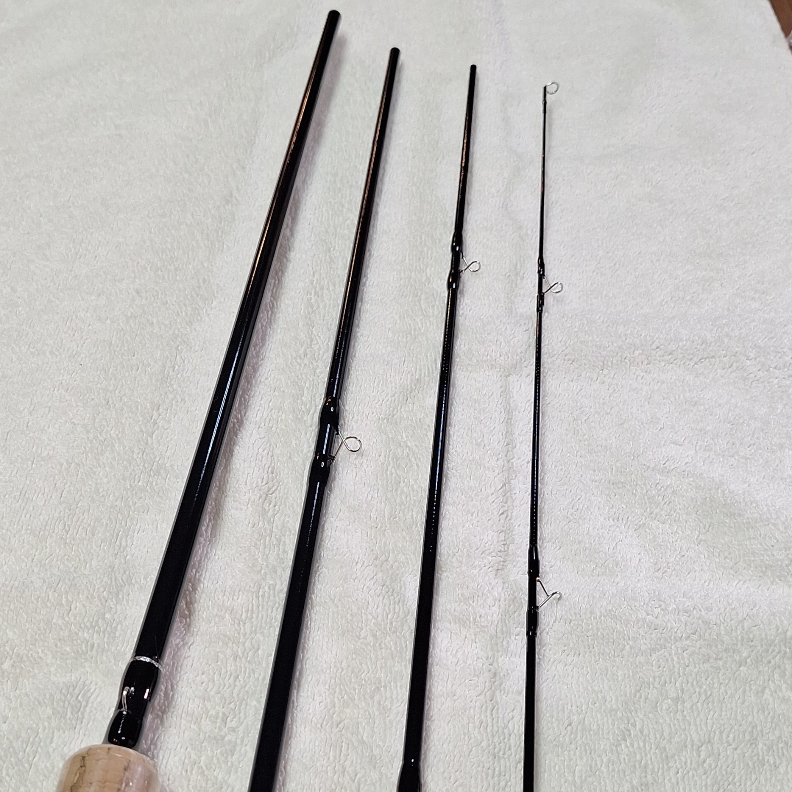 9 ft 7/8wt 4 pc IM6 Graphite Fly Rod Fast Action Full Cork Black 10 Guides