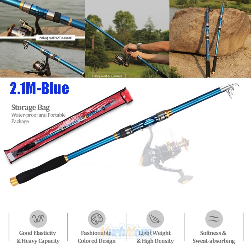 Carbon Fiber Telescopic Fishing Rod Sea 20-50LB Saltwater Portable Spinning Pole