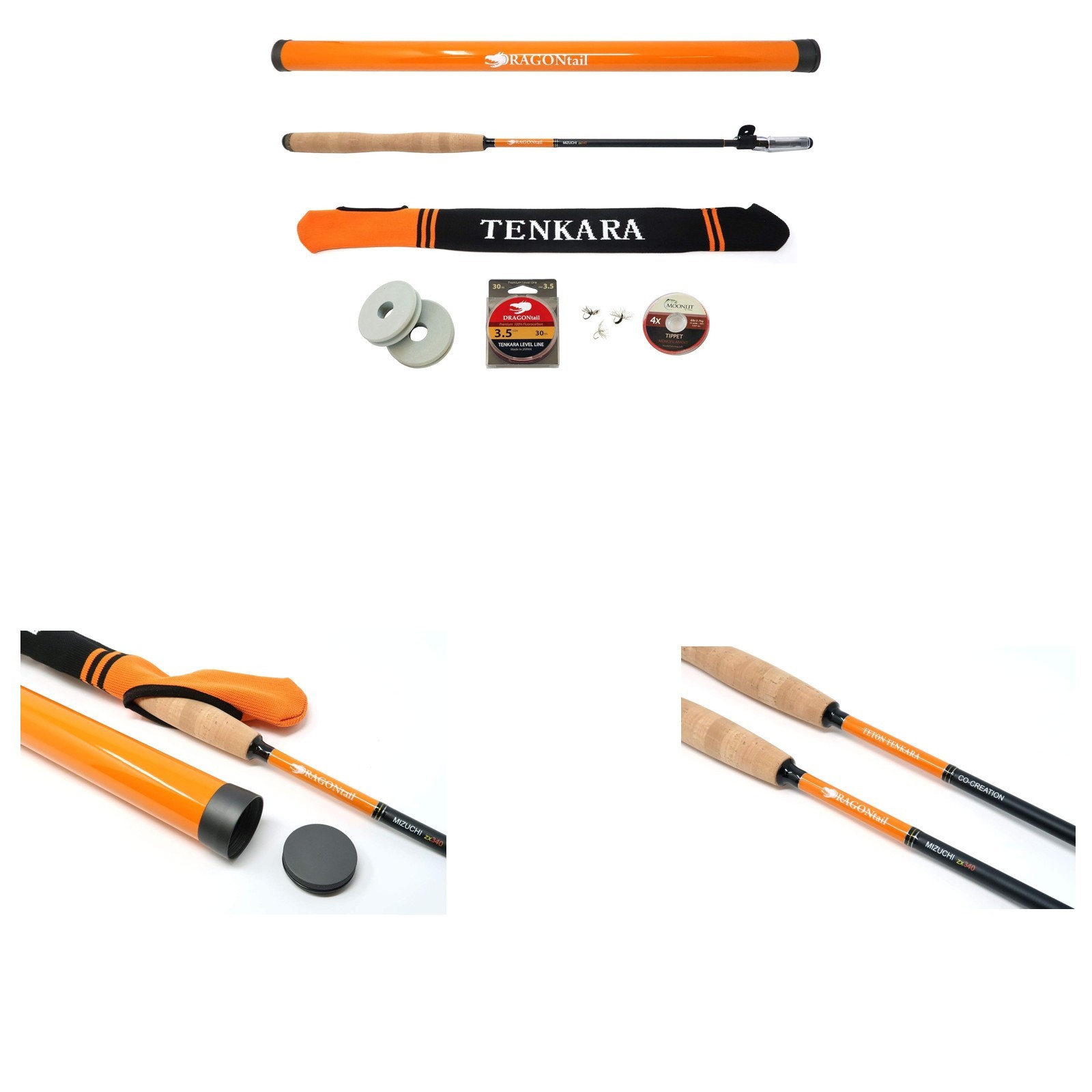 Tenkara Rod Dragontail Mizuchi ZX340 Multi Length 8ft 9.6ft 11ft Fishing Gear