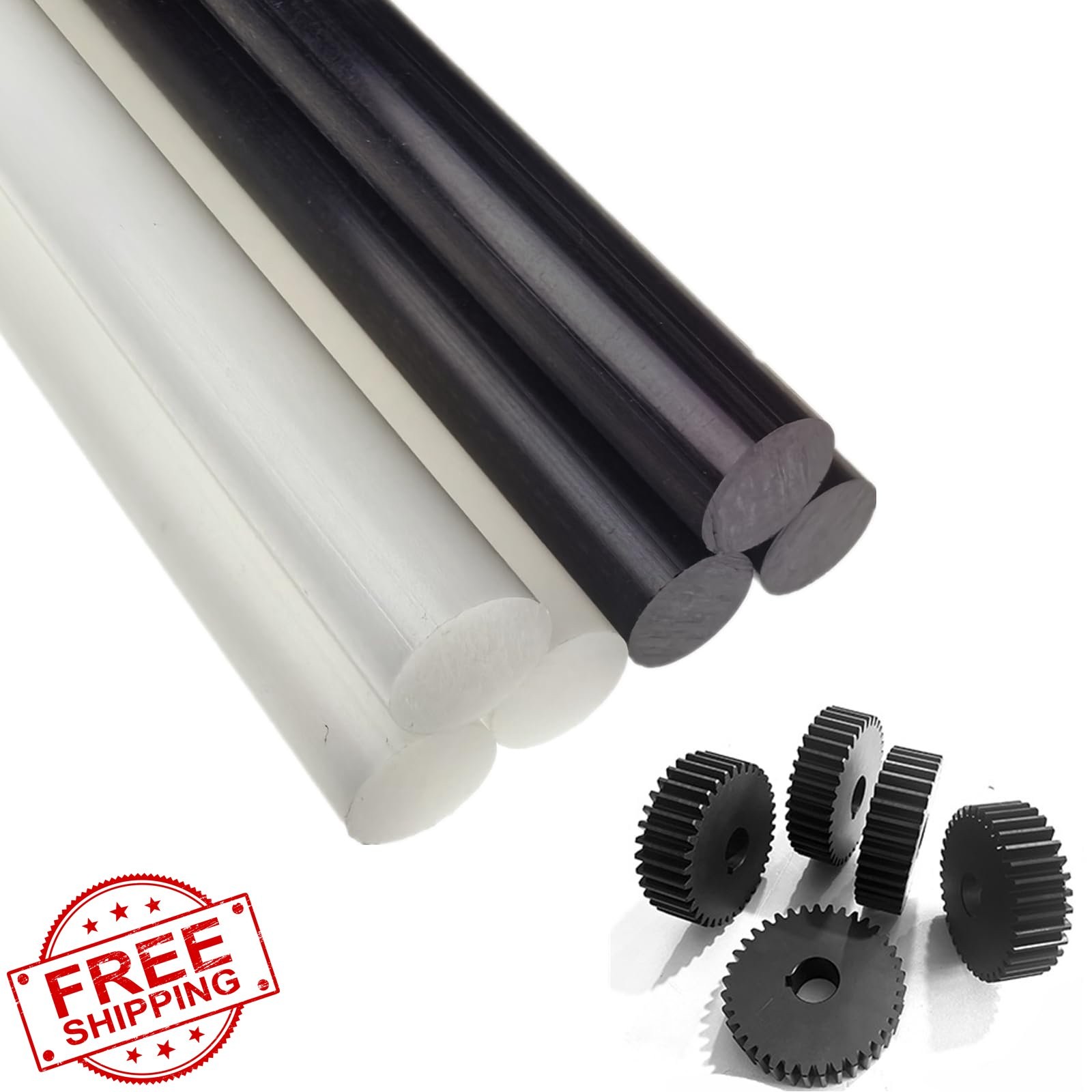 Gootd 6 Pcs 5/8″ Black and White Rod 9.8″