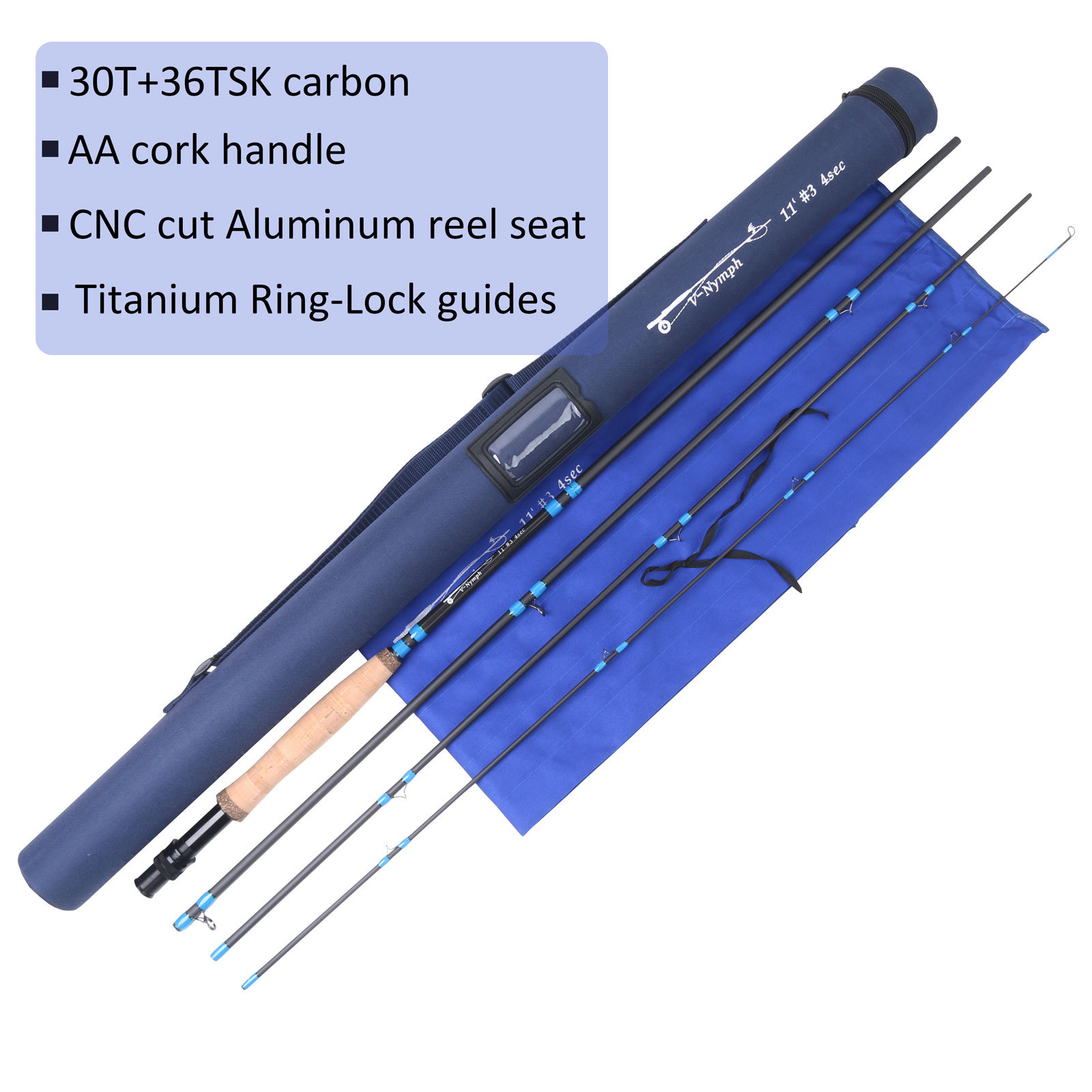 Maxcatch Nymph Fly Fishing Rod 2WT 3WT 4WT 10′ 11′ 4Sec IM10 Fast Action Rod