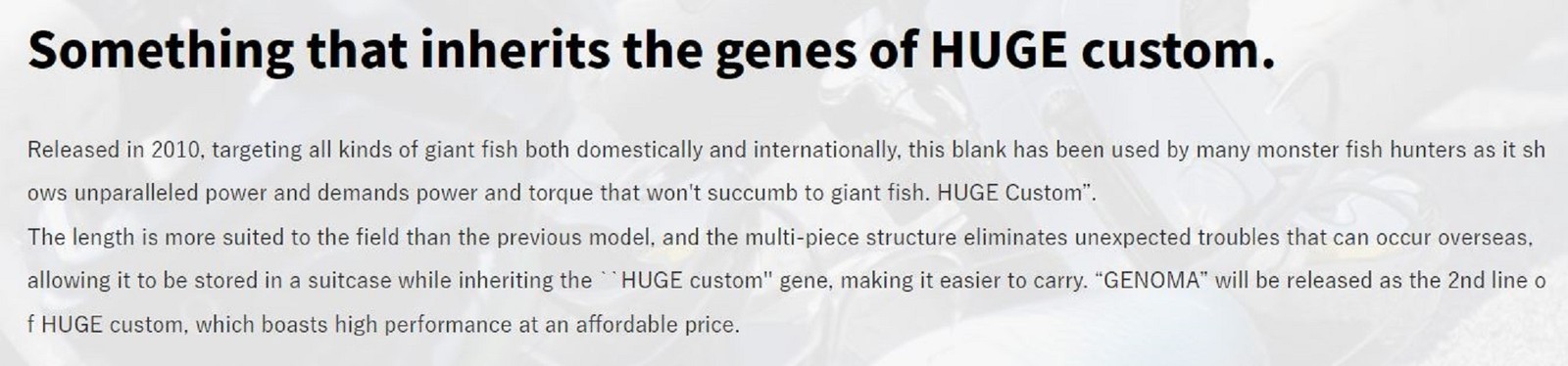 Deps Rod Baitcast Huge Custom Genoma HG2-58RF 3 piece (2728)