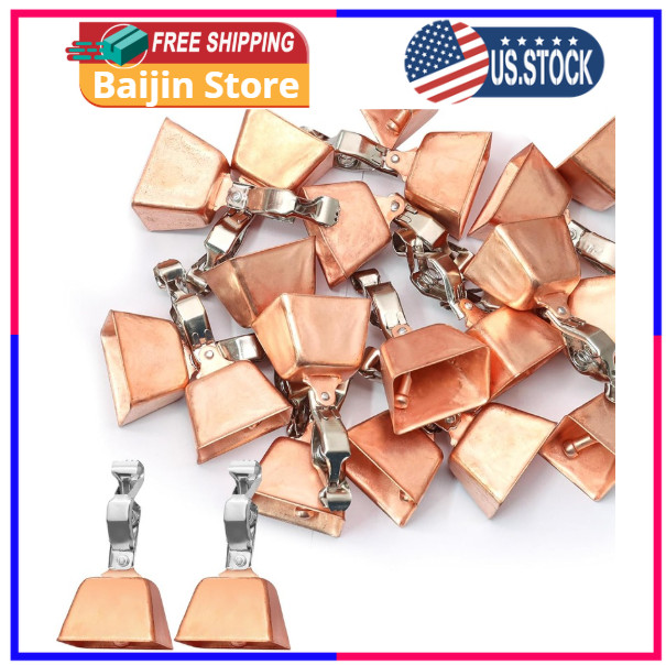 Biaungdo 20 Pcs Fishing Bells for Rods, Fishing Pole Catfish Bells Copper Color