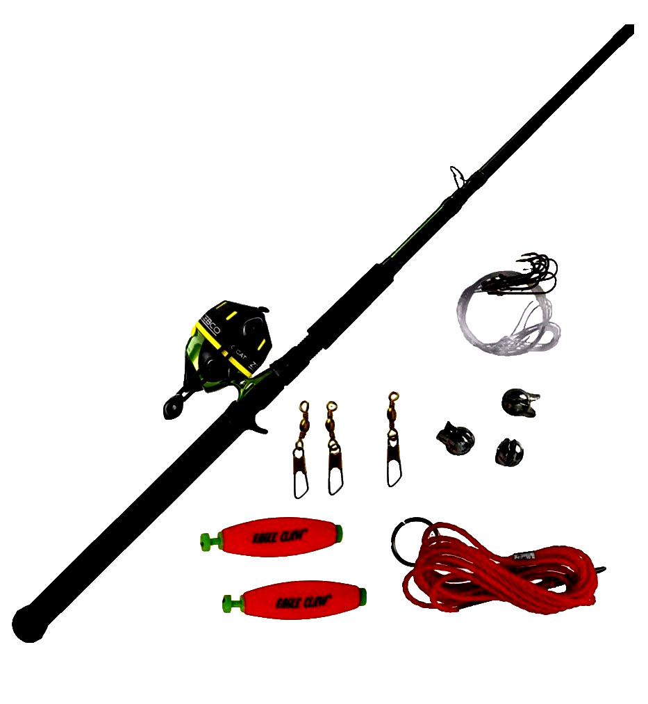 ZEBCO 606 BIG CAT SPINCAST COMBO 7′ 2 pc with Tackle Kit 20 lb test line