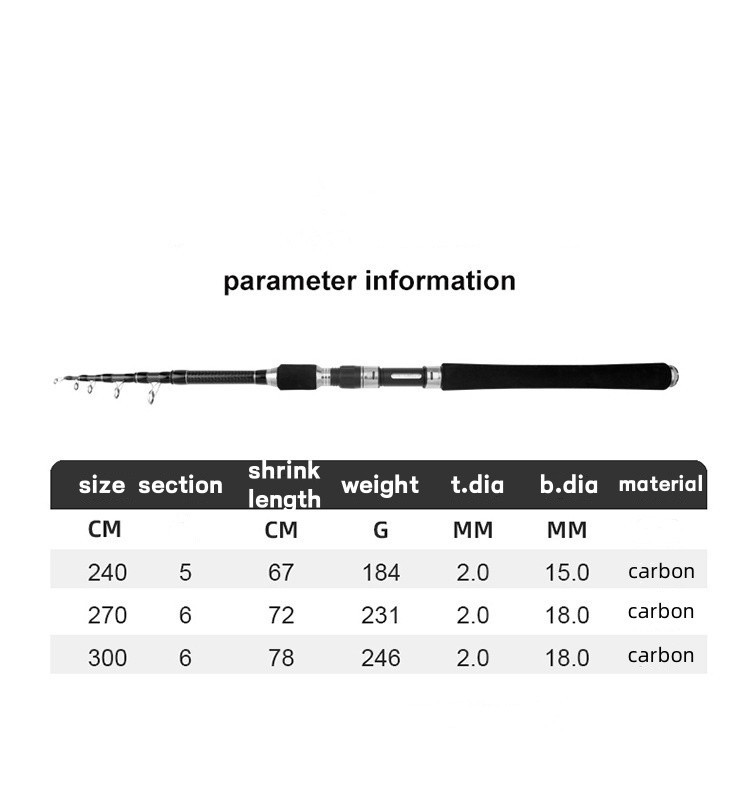 Telescopic Fishing Rod Carbon Fiber Durable High Sensitive Rods Fast Action Pole