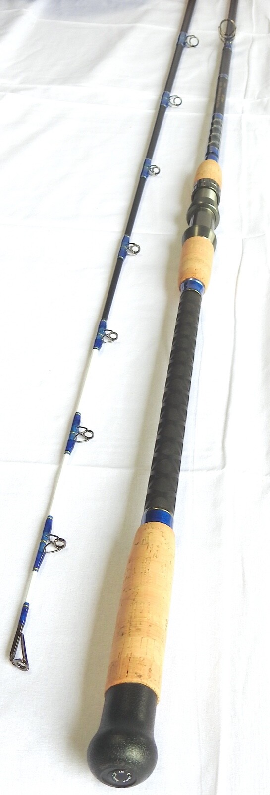 Pro Catfish Rod Long Casting 9′ 2PC Metal Reel Seat Cork Handle Glow Tip