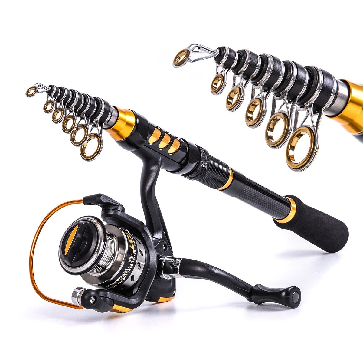 Ultralight Spinning Fishing Rod Pole Hard Carbon Fiber Telescopic Alloy Seat EVA