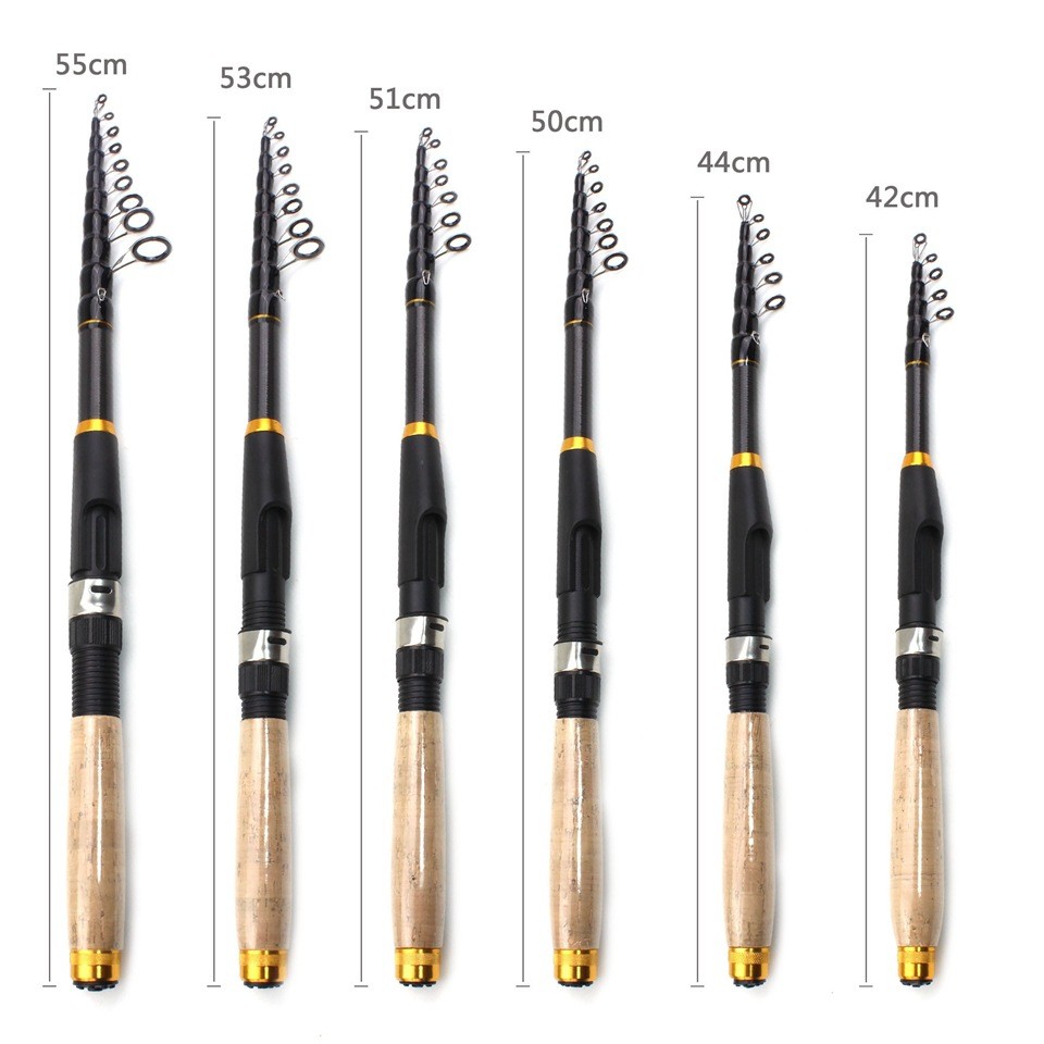 1.8M-3.6M Spinning Fishing Rod Carbon Fiber Telescopic Pole Fresh Saltwater Rod