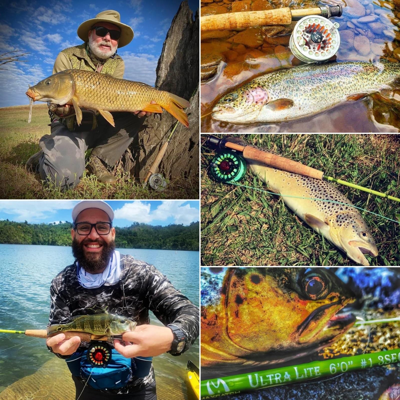 Maxcatch Ultra-Lite Fly Rod for Stream River Panfish/Trout Fishing 1/2/3 Weig…