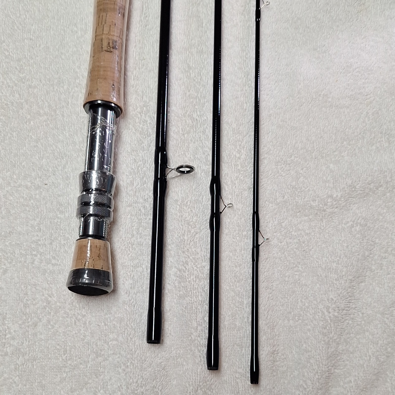 9 ft 7/8wt 4 pc IM6 Graphite Fly Rod Fast Action Full Cork Black 10 Guides
