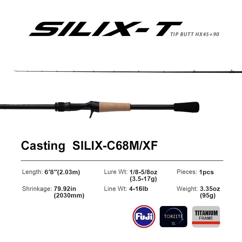 PURELURE SILIX-T 1-Piece Extra Fast Rod Casting Spinning Fishing Lightweight
