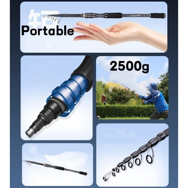 Telescopic Fishing Rod Carbon Fiber Travel High Sensitive Rods Fast Action Pole