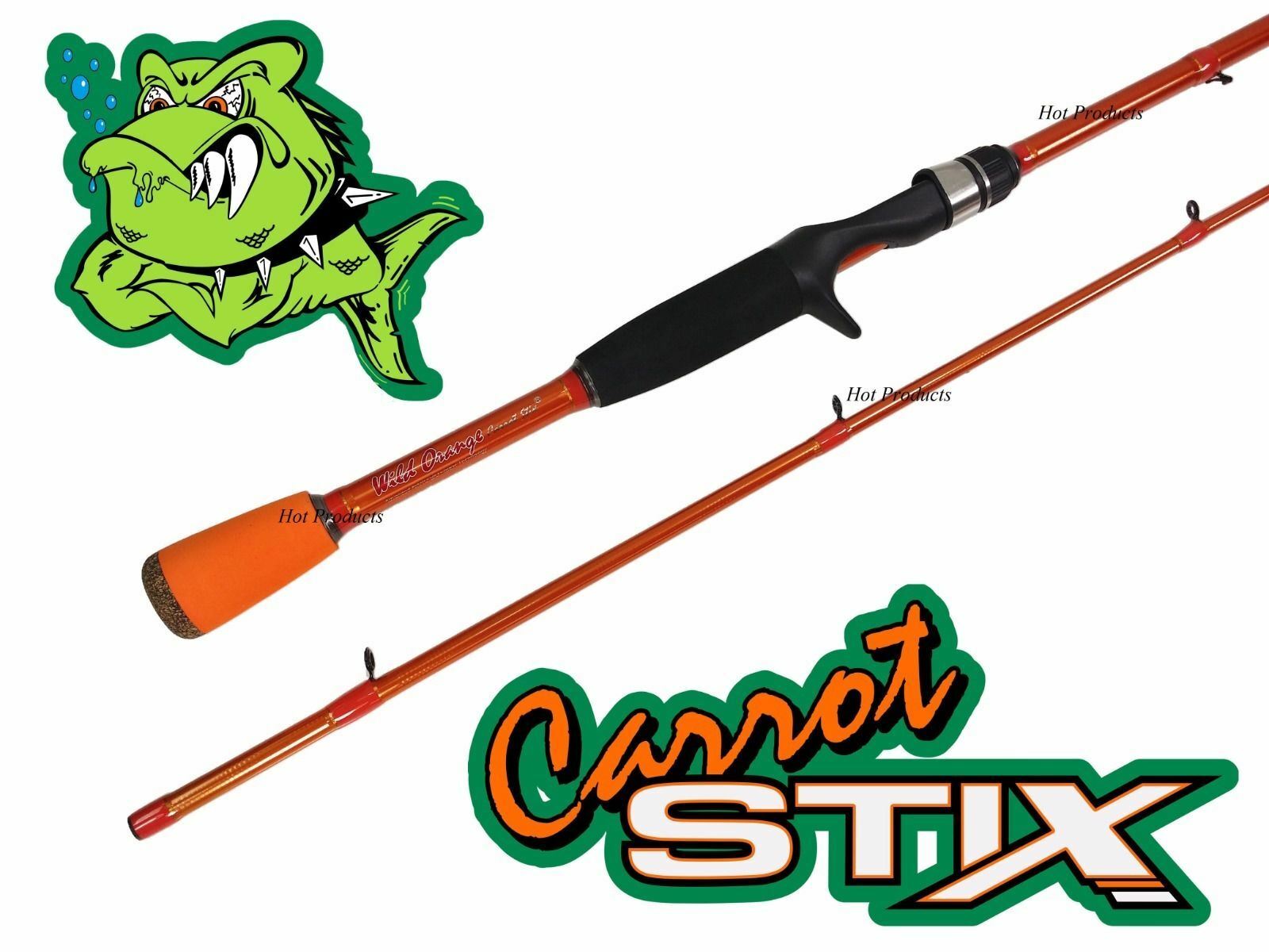 COLLAPSIBLE Carrot Stix CASTING 6′ 7″ LIGHT Wild Orange Lite Fishing Rod