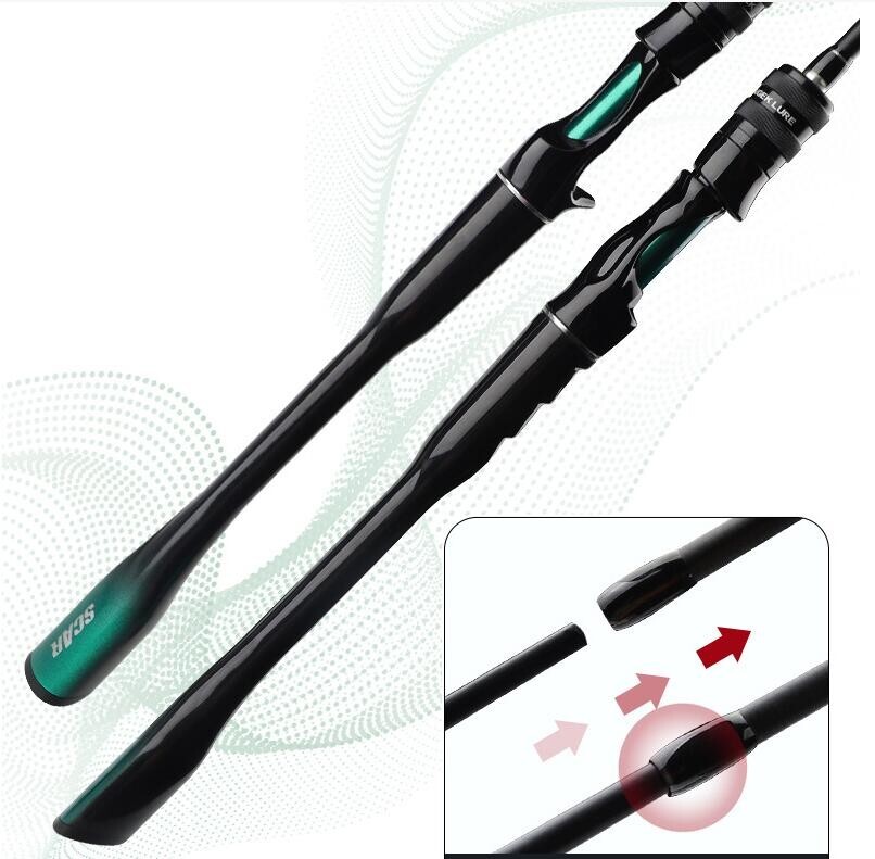 5.51FT/5.91FT Fishing Rod 2 Sections Rod Carbon Fiber Spinning Casting Pole Bass