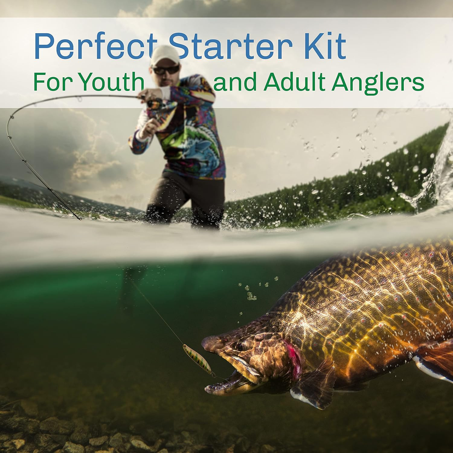 Outdoors Fly Fishing Rod & Reel Combo Starter Kit with Case