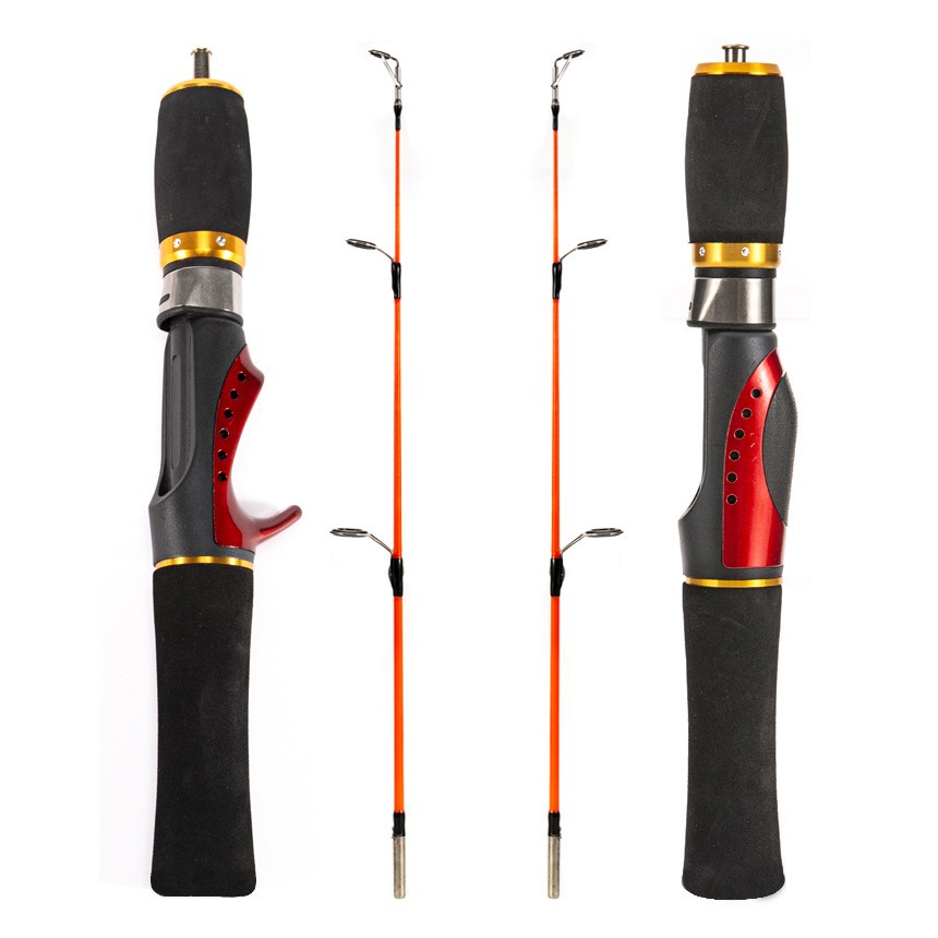 1 Pcs Ultra-short 52cm fiberglass lull shrimp rod for winter ice fishing