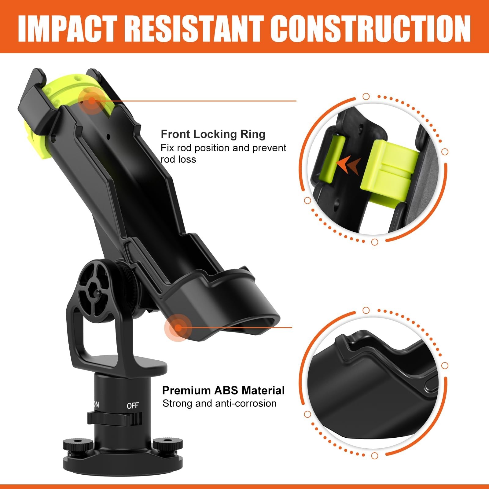 Kayak Fishing Rod Holder, Fishing Boat Rod Holder for Track Mount / Deck Moun…
