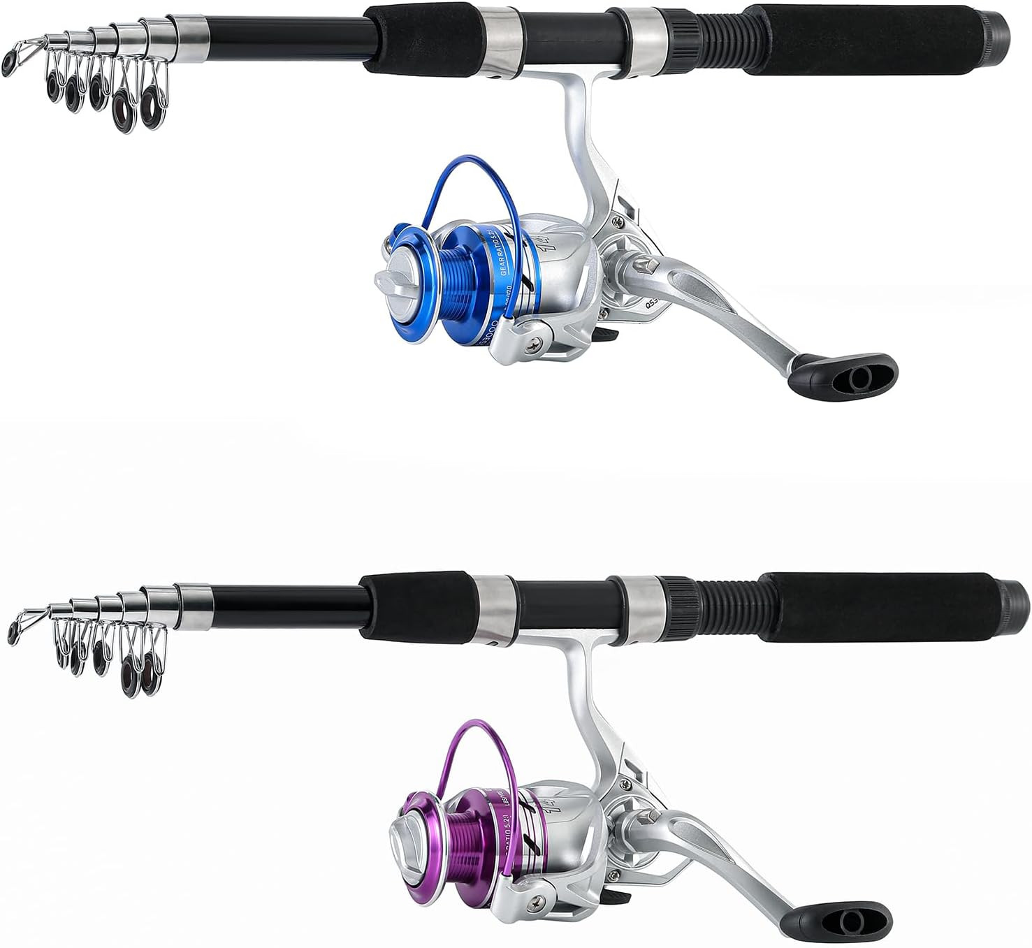 Fishing Pole Combo, 6.9Ft 2Pcs Telescopic Rods Set, Collapsible Carbon Fiber Fis