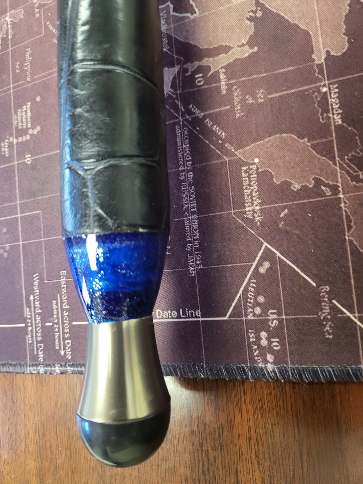 Custom Fishing Rod with Real Alligator Skin Grips and Awesome Paint Job