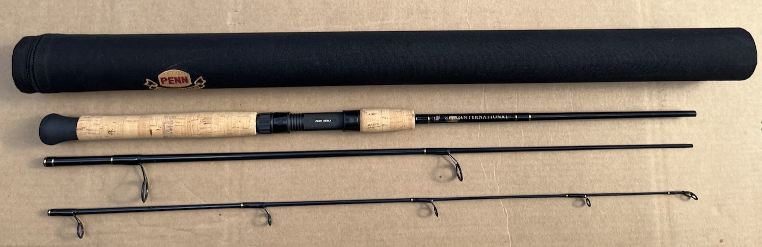 Vintage Penn International 1370 SM IGFA 12 lb. ( 6 kg. ) 7′ 3 pc Spin 32″ tube