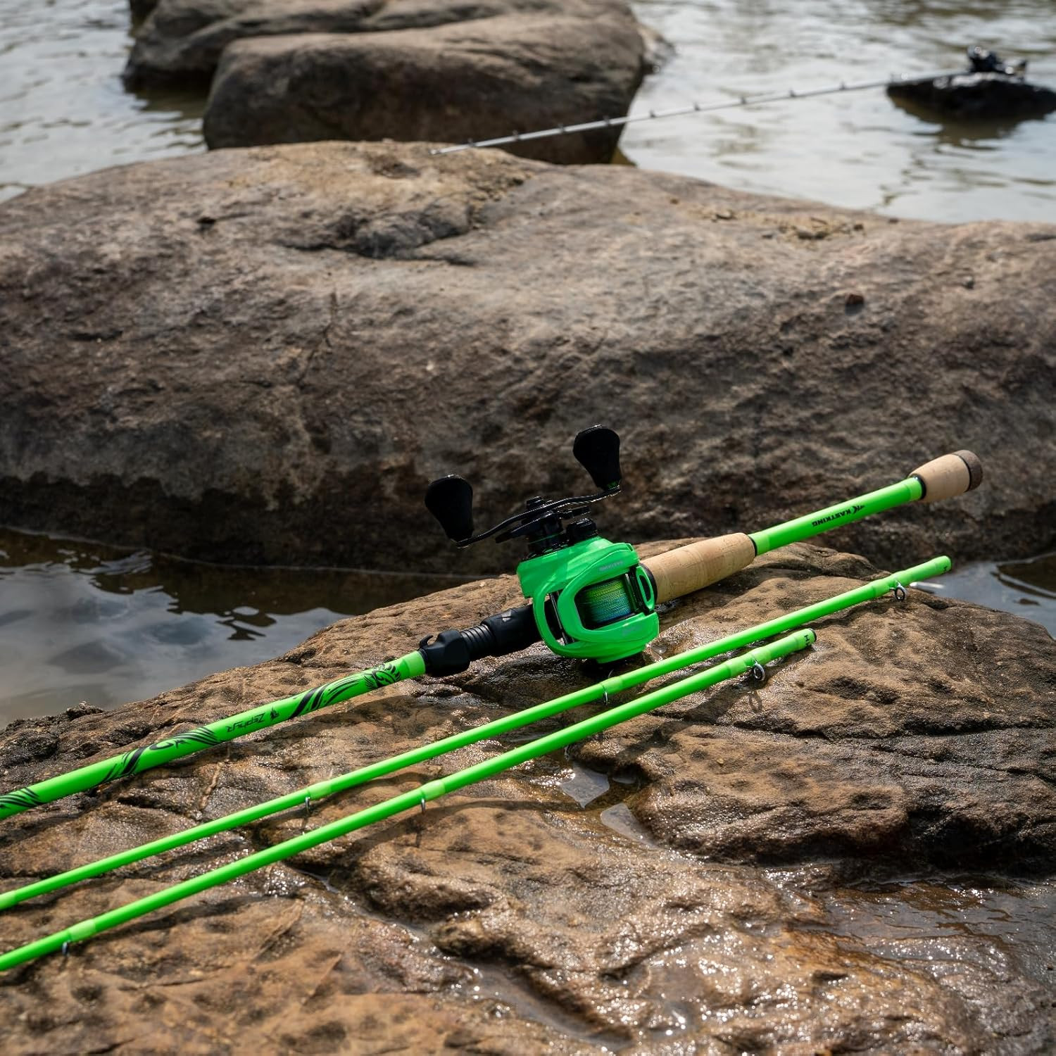 Left Hand Zephyr Dual-Tip Fishing Rod Reel Combo IM6 Graphite 2Pc