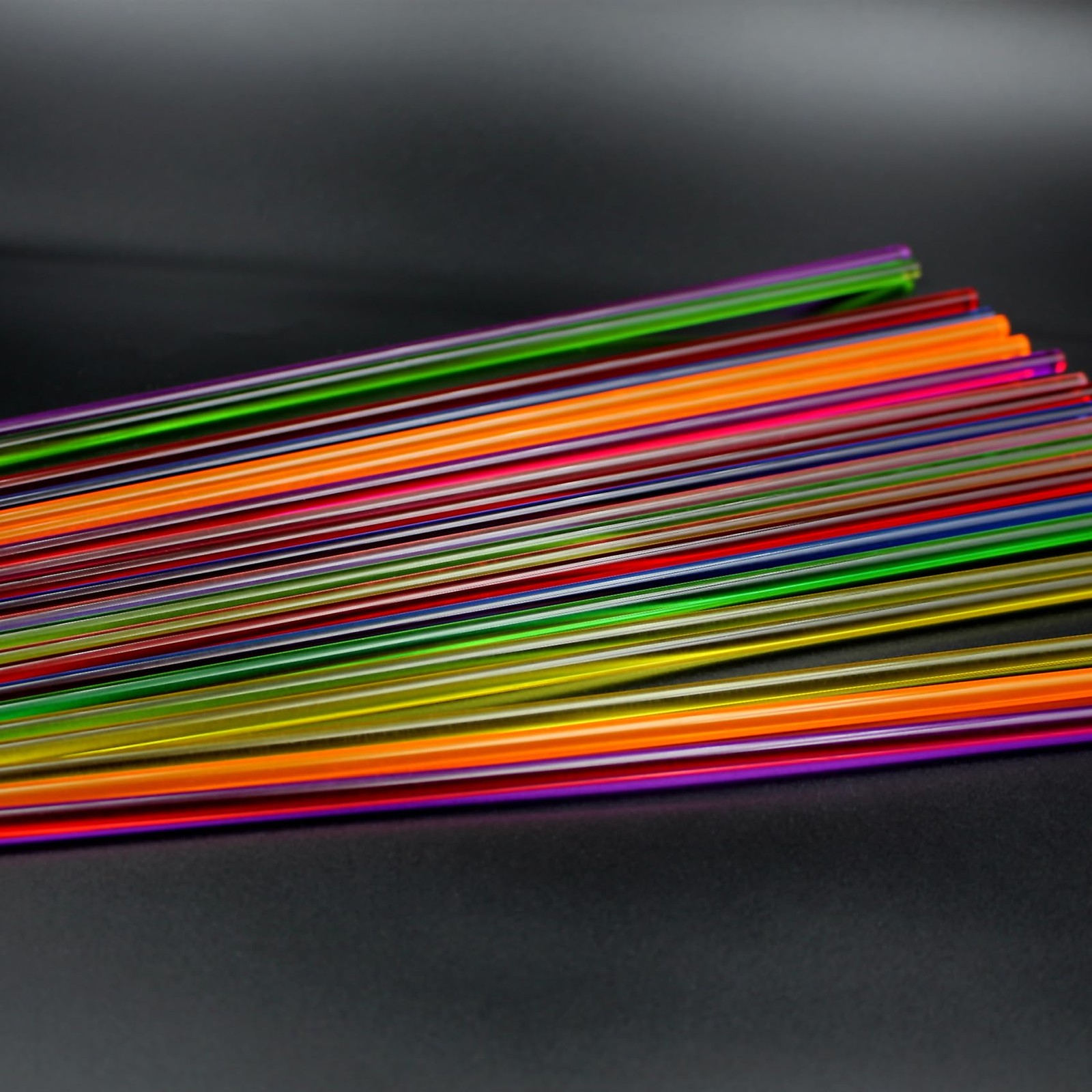 Acrylic Round Rod,21pcs,6mm Diameter 305mm Length,Multicolor Straight Line,So…