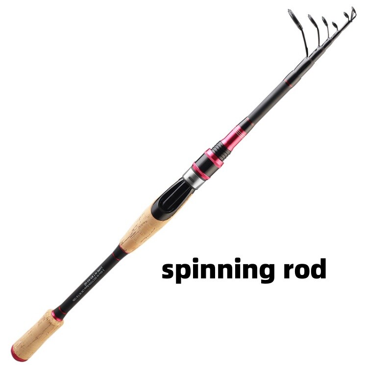 Carbon Casting Telescopic Fishing Rods 1.98m-2.7m Portable Poles Travel Spinning