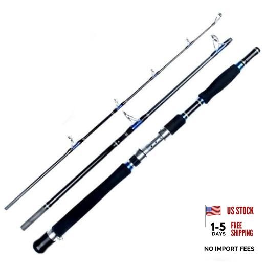 Portable Saltwater Offshore Heavy 3-Piece Spinning Rod 30-50lb Fishing Rod 6 Ft