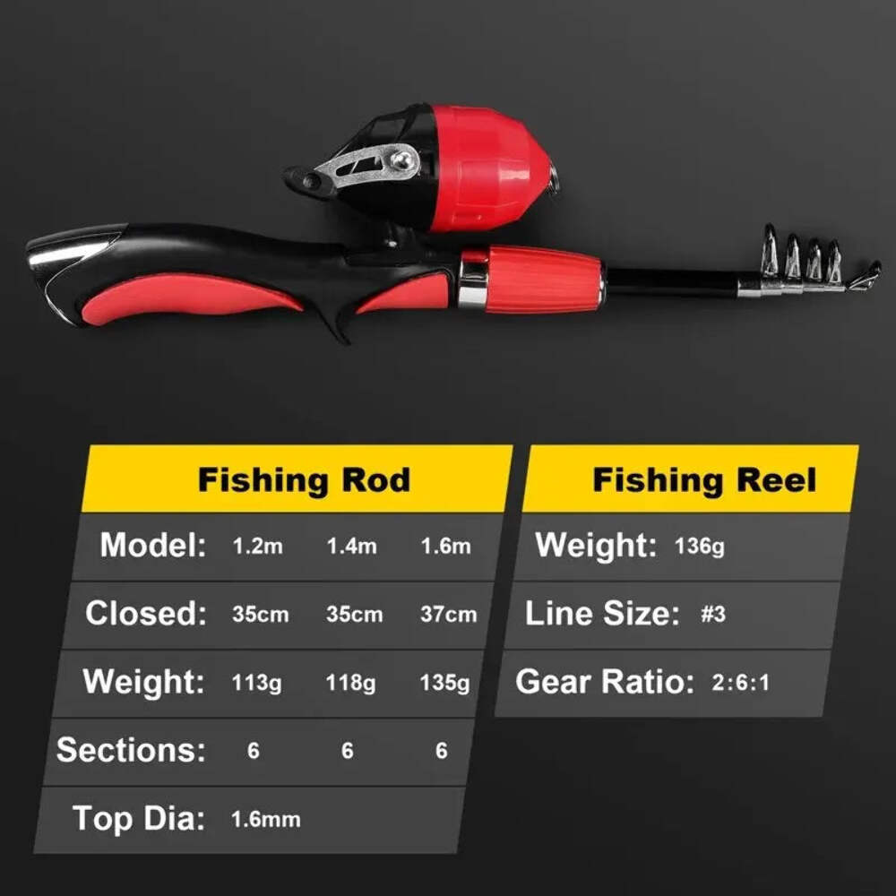 Telescopic Carbon Fiber Rod Superhard Boat 1.2m 1.4m 1.6m Ice Fly Lure Fishing R