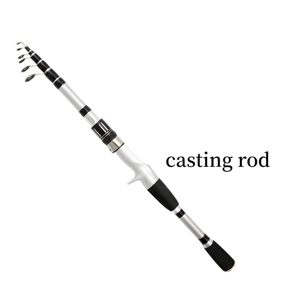 Hard Telescopic Fishing Rod Long Casting Pole Carbon Fiber 1.5m-2.4m Fast Pole