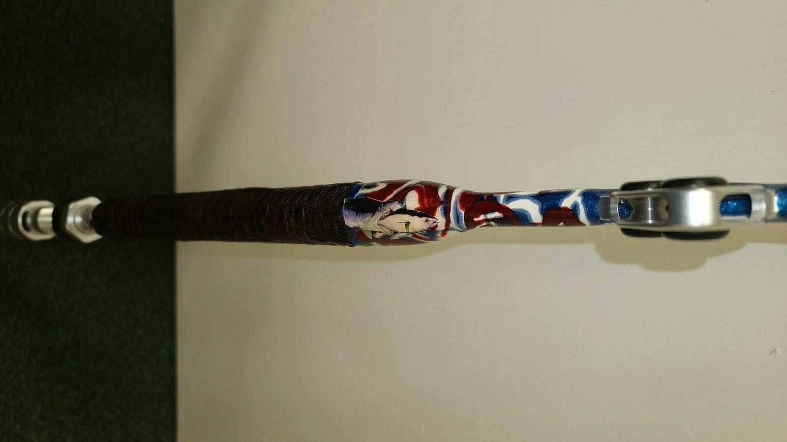 Custom Fishing Rod, Real Crocodile Skin Grips, Awesome Paint Job, ADJUSTABUTT – 