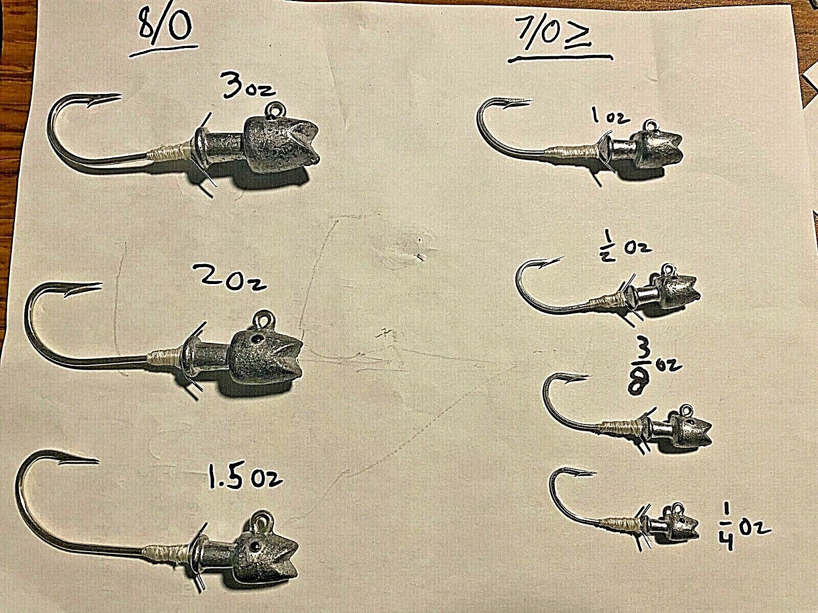 RAW GRIP PIN Big Jigheads – 1/4-3 oz Lead (1.5 – 3 oz: 8/0 mustad hook)