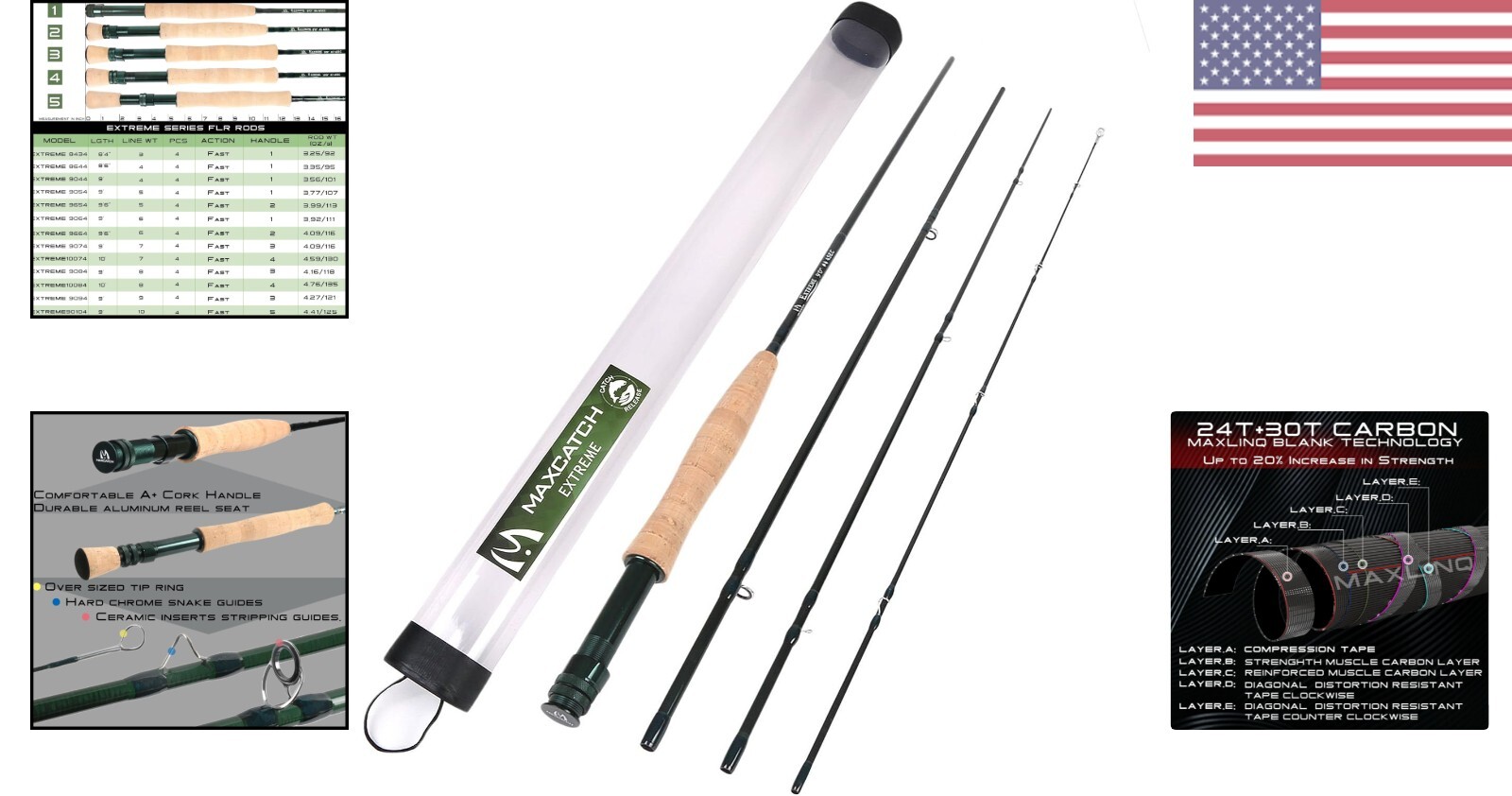IM6 Carbon Fly Fishing Rod 4-Piece 9 Feet – Premium Entry-Level Performance