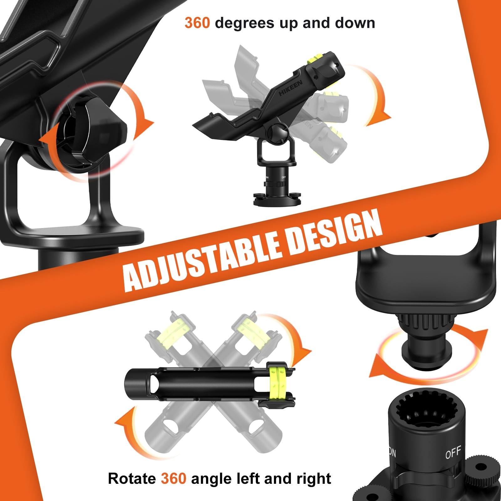 Kayak Fishing Rod Holder, Fishing Boat Rod Holder for Track Mount / Deck Moun…