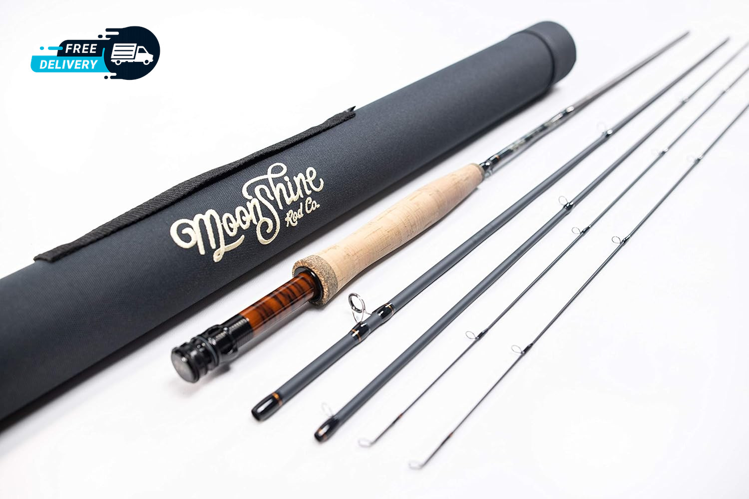Fast Action Fly Fishing Rod Carbon Fiber Graphite Rod with Zippered Travel Case