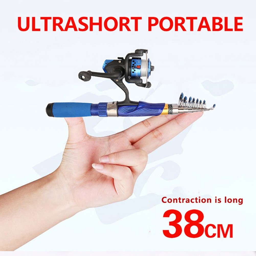 Telescopic Design Portable Fishing Rod Up to 2 4M with Fiberglass Build