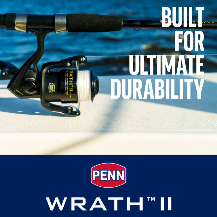 PENN Wrath II Spinning Fishing Combo, 7′ Medium Rod, 4000 Size Reel Saltwater