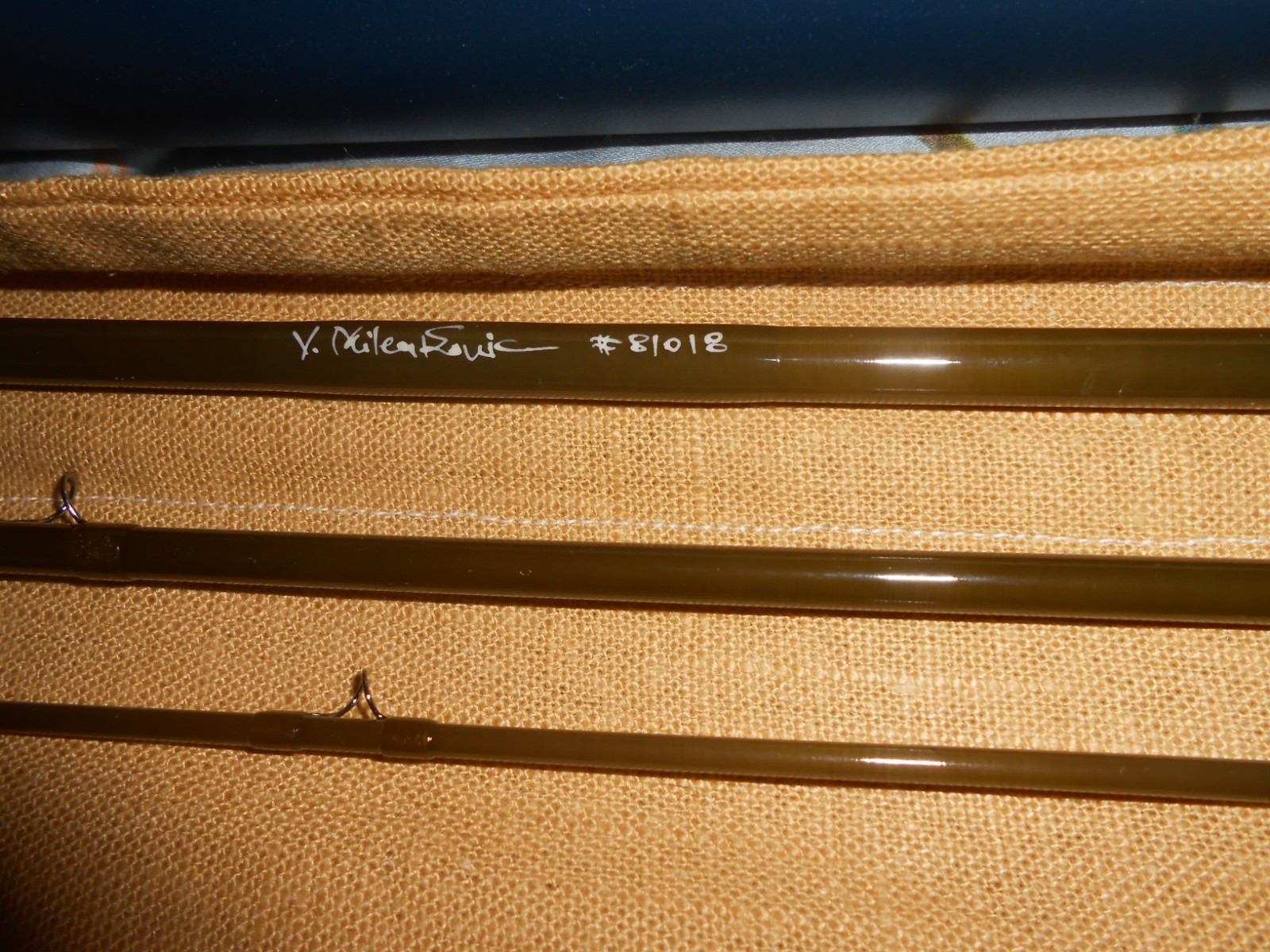 Vladan Milenkovic Fiberglass Fly Rod, 7 1/2′, 3 weight , CTS Quartz, superb
