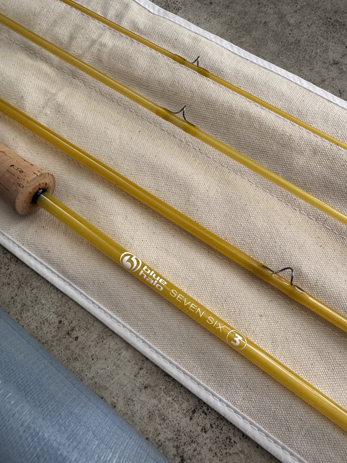 Blue Halo SEVEN SIX 3 Fly Rod 7’6″ 3wt Fast Action 4pc Yellow Cork Handle