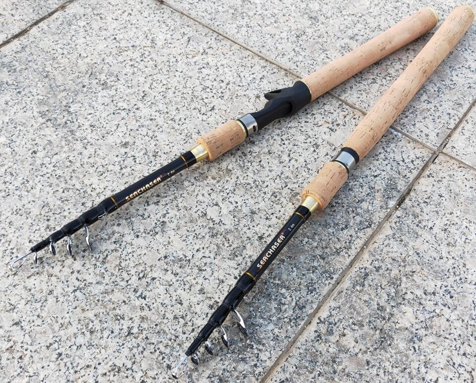 1.8m2.1m2.4mSpinning Fishing Rod M power Hard Telescopic Carbon Fiber new