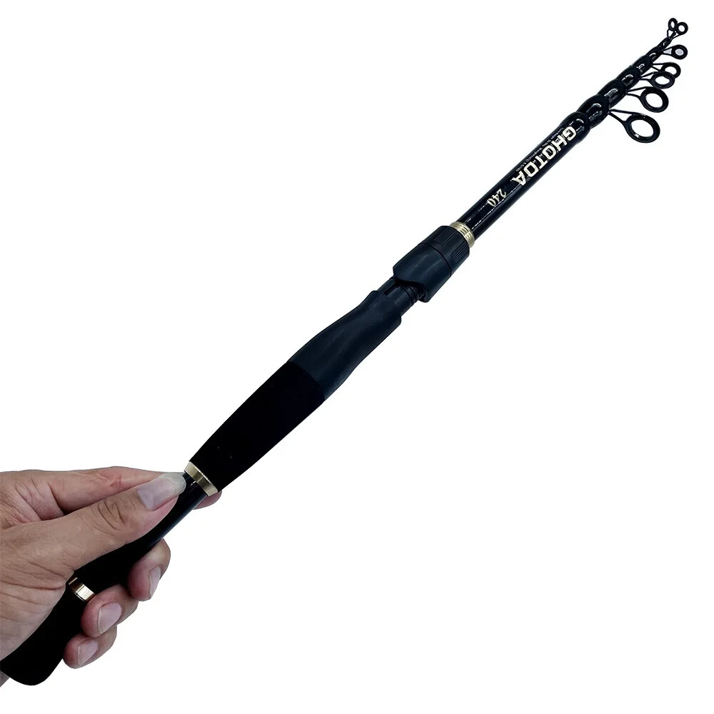 Ultra-Light Fishing Rod Carbon Fiber Spinning Casting Pole Handle Telescopic Sea