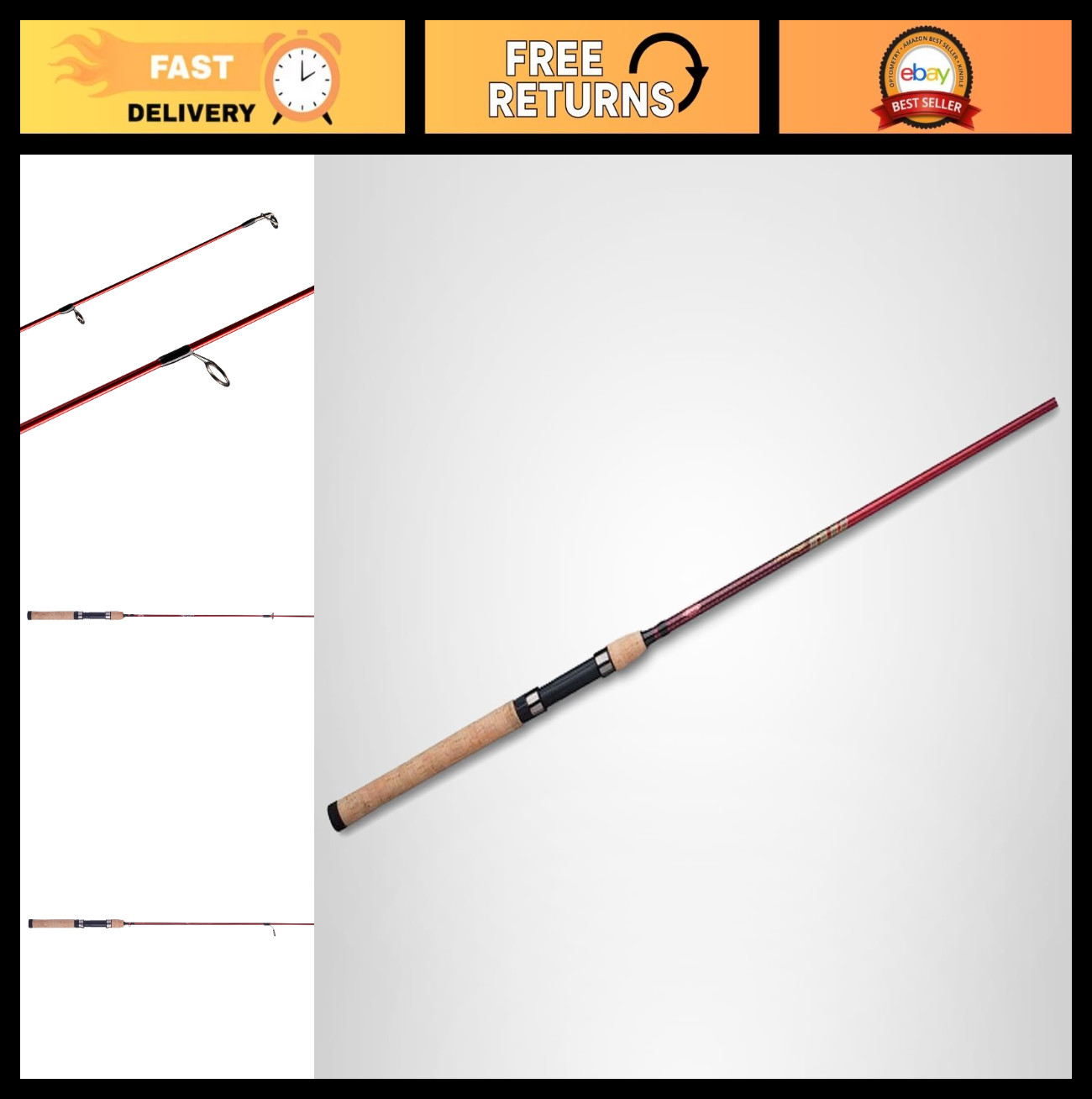 Cherrywood HD Spinning Fishing Rod – Lightweight, Durable, Perfect for Anglers
