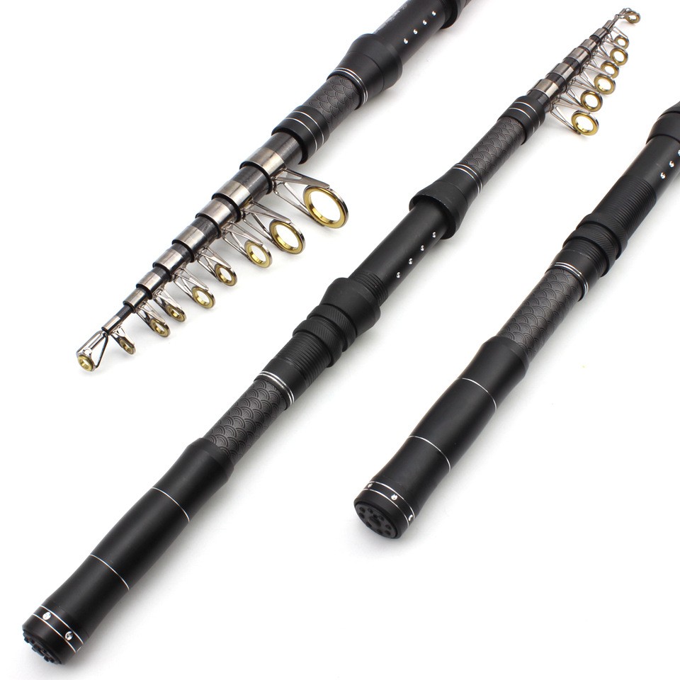 Lightweight Shrink Carbon Fiber Fishing Rod Portable 1.8m-3.0m Sea Pole