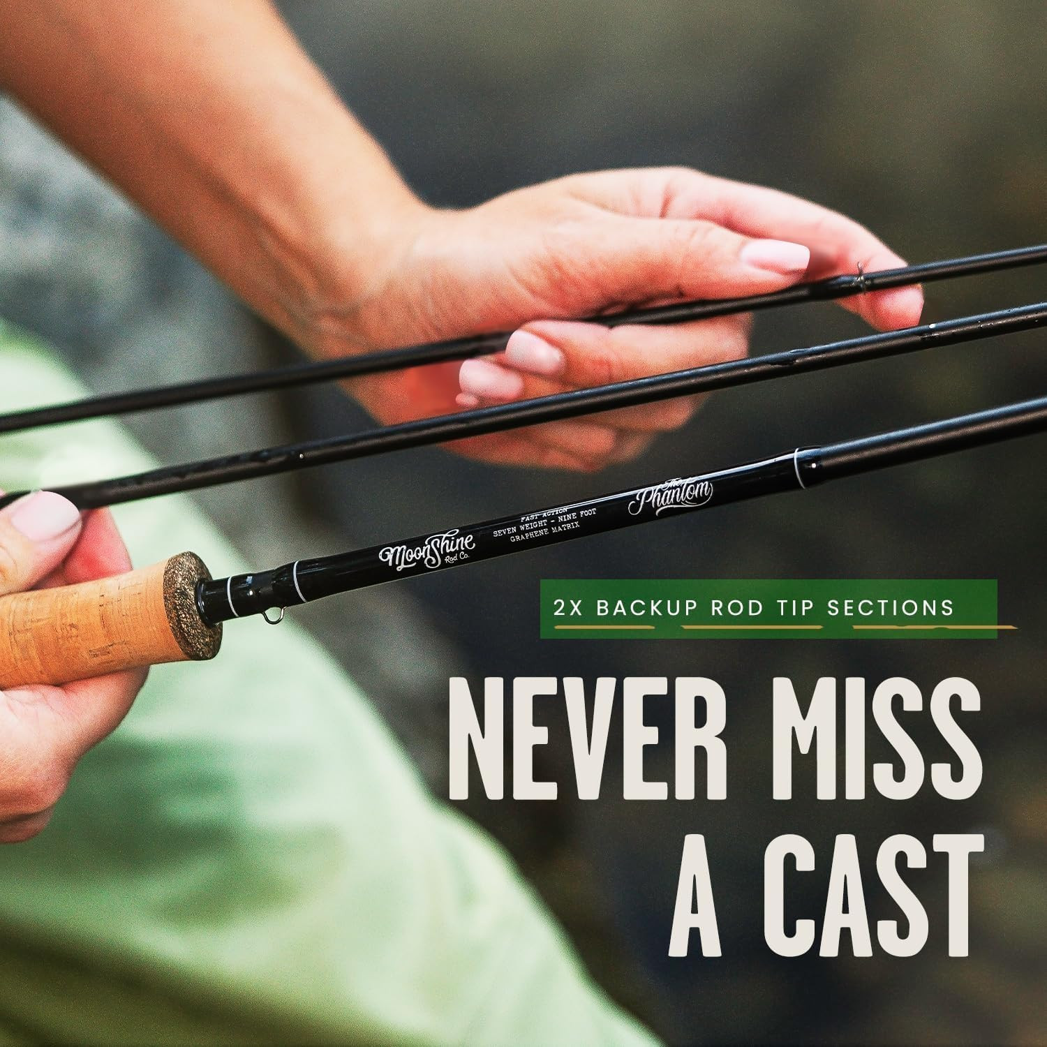 Moonshine Rod Company Fast Action Fly Fishing Rod – Carbon Fiber Graphite Rod wi