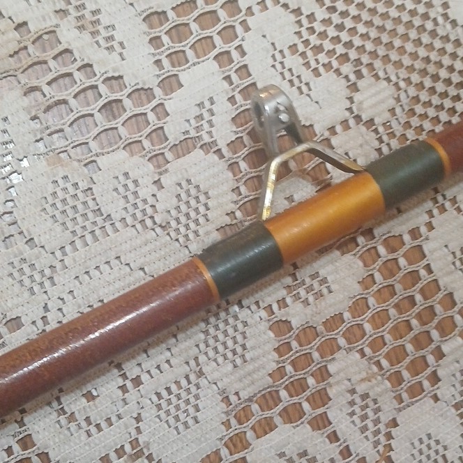 extreme Rare Conolon Monarch 101 Brown Fishing Rod Cork Handle Metal rollers