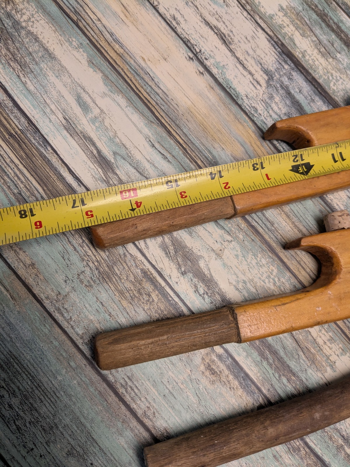Handmade Ice Fishing Poles Lot of 4 Homemade Vintage Wooden