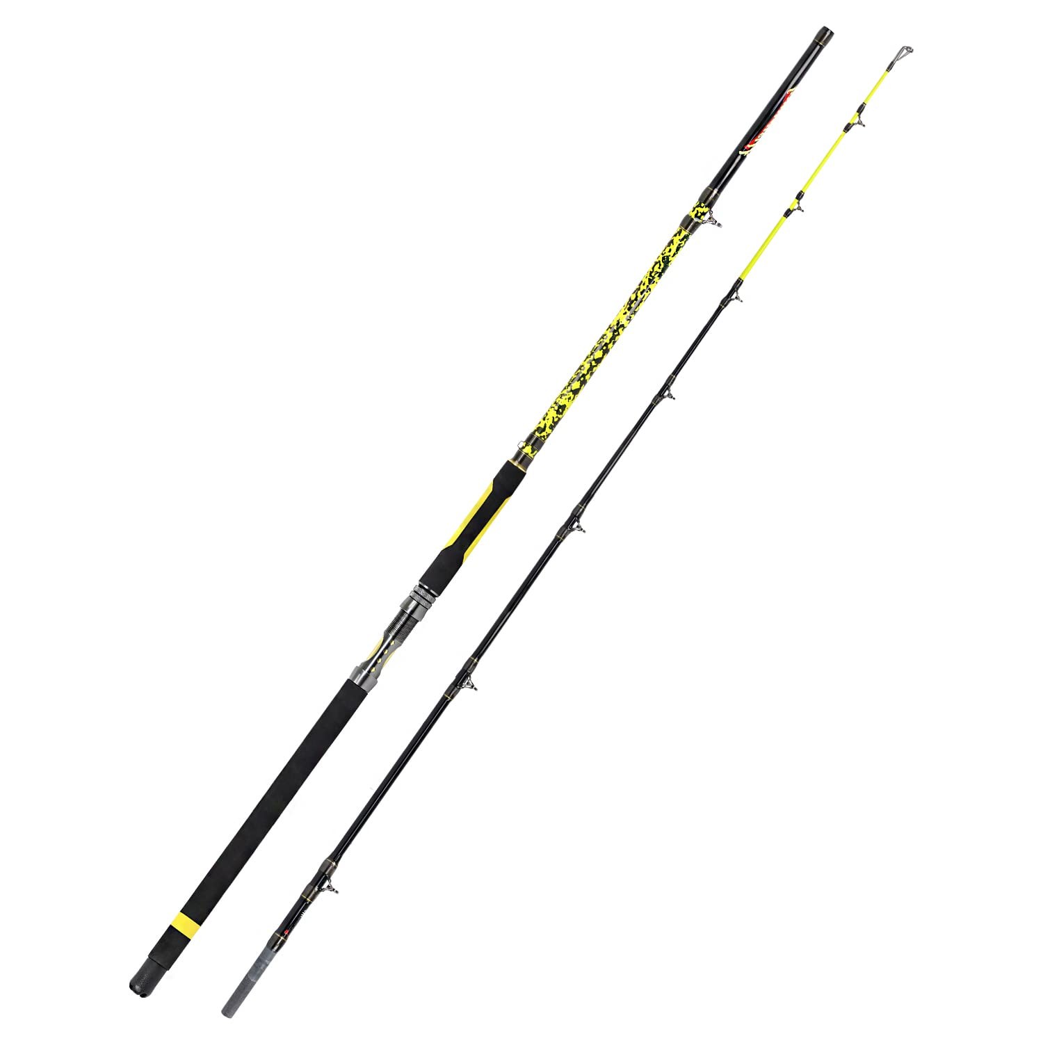 Fiblink Catfish Fishing Rod 2 Piece Cat Catfish Rod Portable Travel Heavy Cat