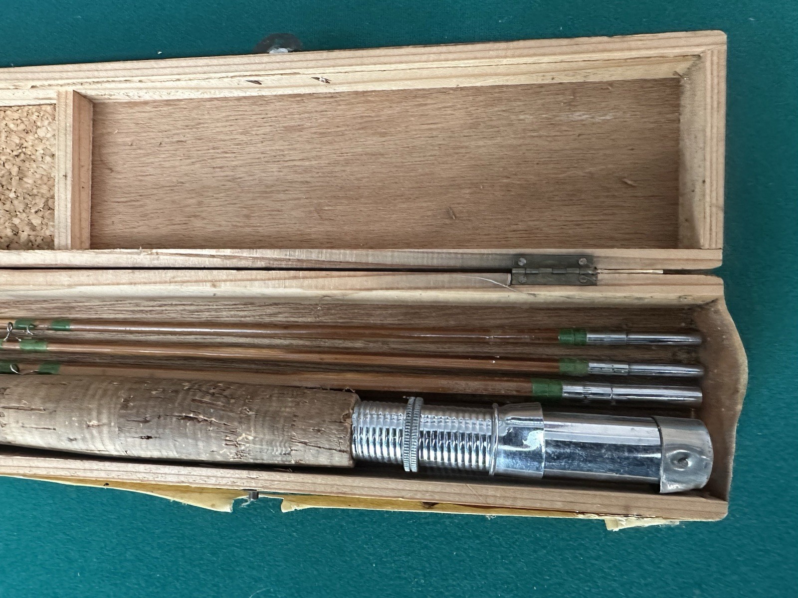Vintage Japanese Fly Fishing Pole Wooden Split Bamboo Rod TOKYO Champion W/Box