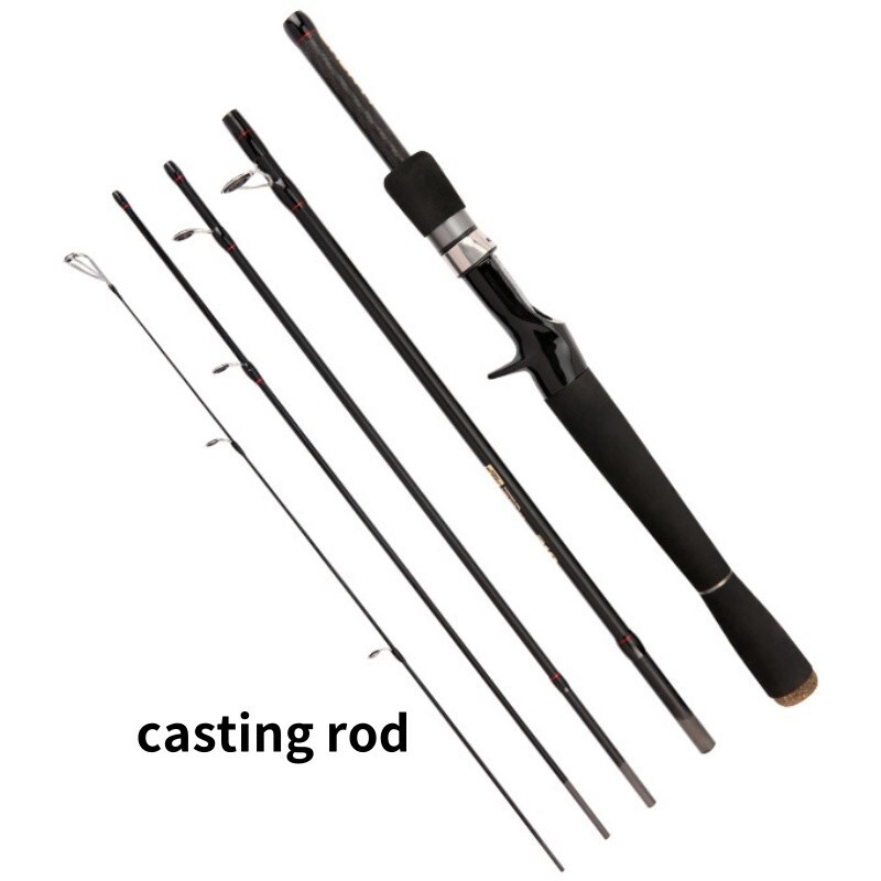 Fishing Rod Spinning Casting Carbon Fiber 5-6 Section Rod Fast Action UltraLight