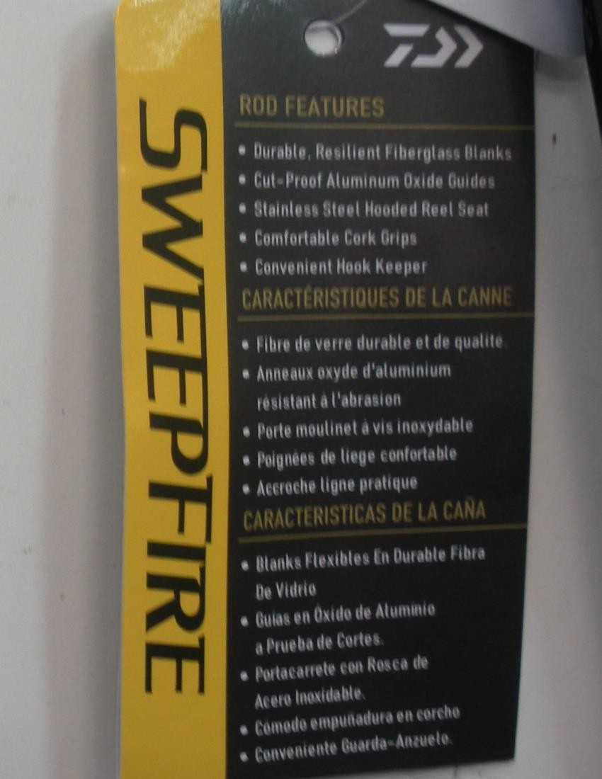 Daiwa SWD702MHFS Sweepfire Spinning Rod 2 pc Med Heavy Action Line Wt 8-17LB